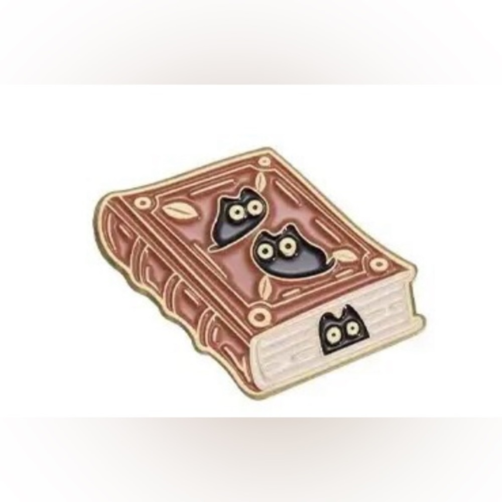 $2 BOOK PIN/BROOCH. ENAMEL/METAL. NEW. $2 WITH ANY $10 ORDER OR MORE